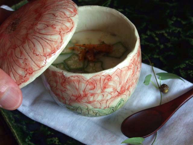 赤絵淡花茶碗蒸し - 【おとなの和食器屋 さんすい通販本店】