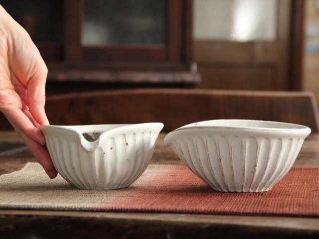 粉引しのぎ片口すり鉢セット - 【おとなの和食器屋 さんすい通販