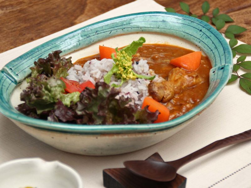 ステッチラインカレー皿