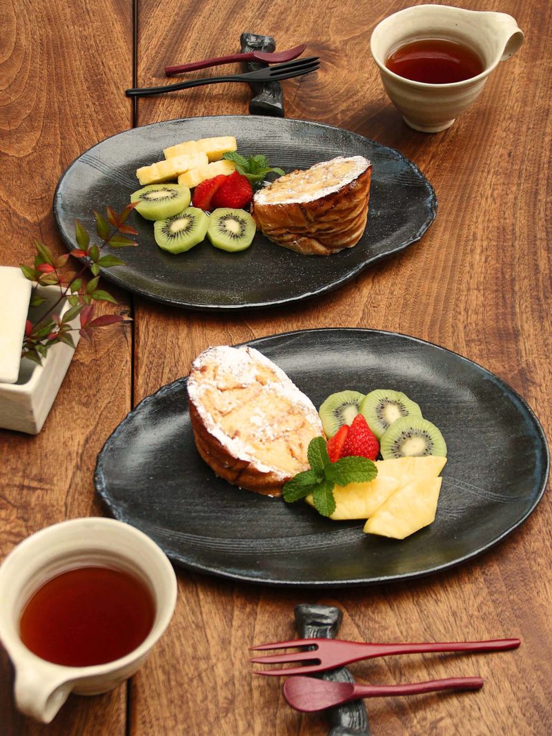 黒波目楕円大皿/ワンプレート - 【おとなの和食器屋 さんすい
