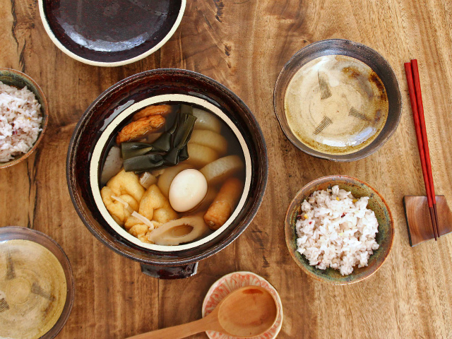 10個セット ご飯鍋 飴釉かめ型炊飯鍋(2合炊) 16.5 x 21 x 15.2cm 直火