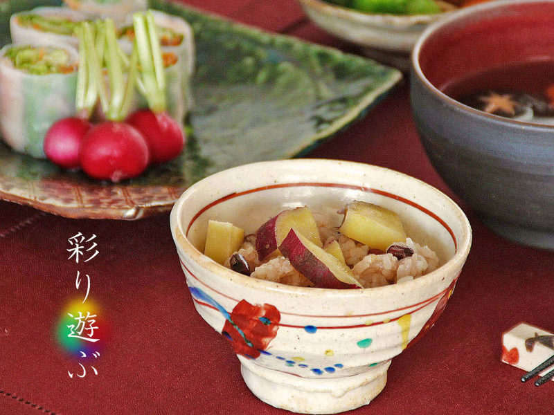 赤絵遊彩茶碗