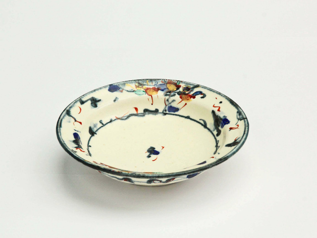 呉須赤絵花リム浅小鉢 - 【おとなの和食器屋 さんすい通販本店】